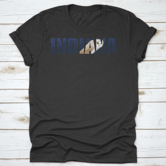 Vector Indiana American State Word With Barn Owl Tyto Alba Shirt