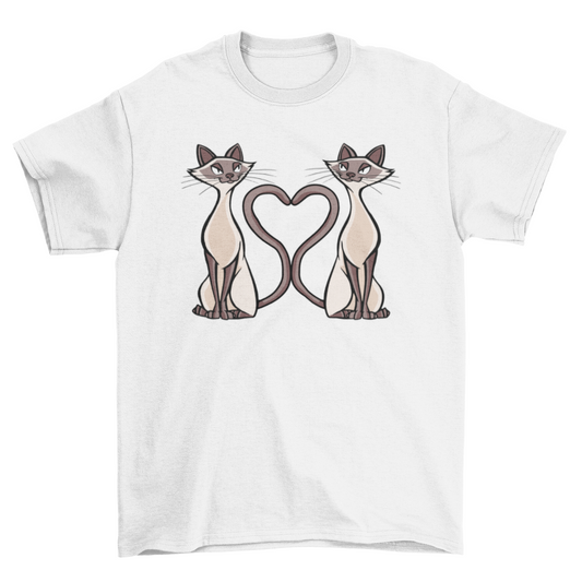 Siamese cats heart t-shirt
