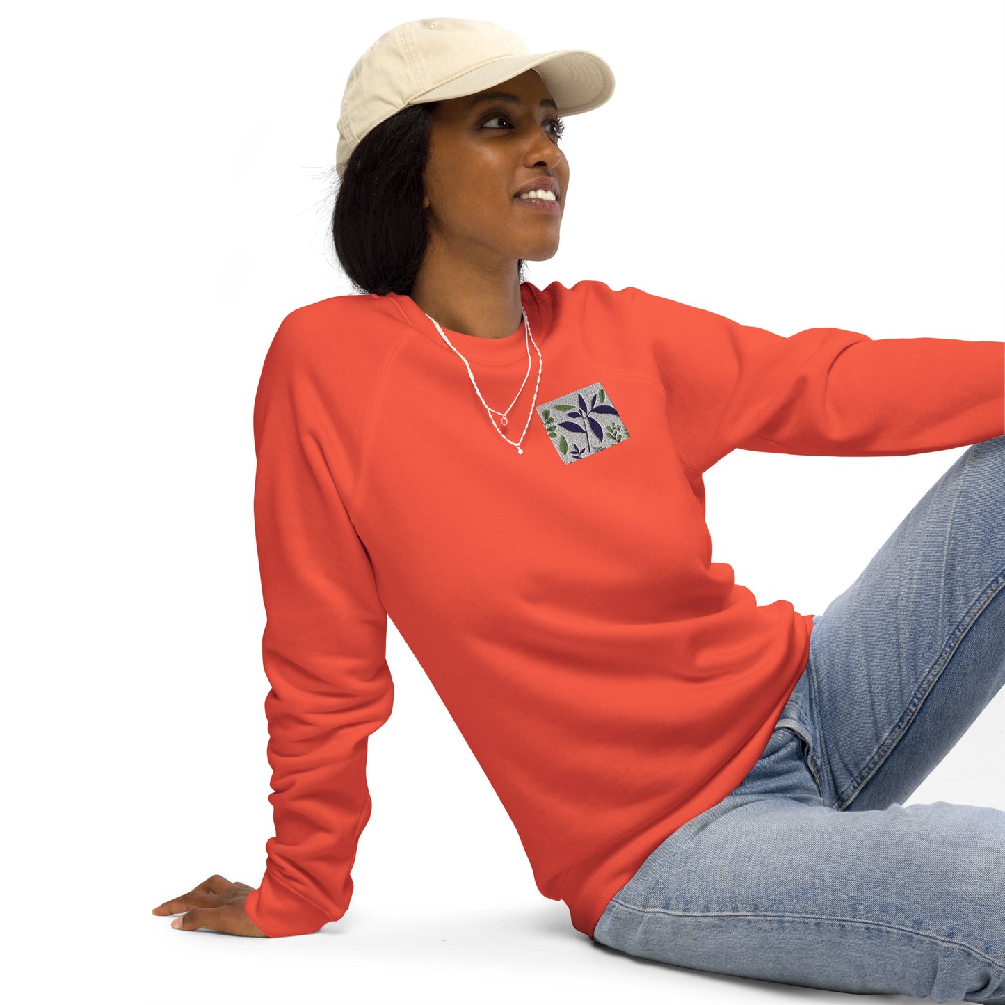 Unisex organic raglan sweatshirt